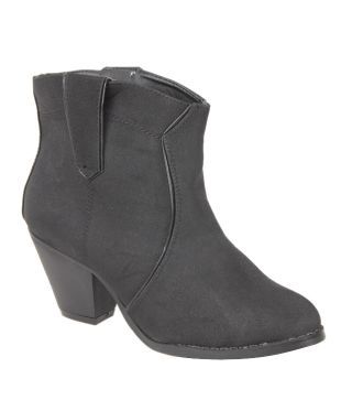 Cobblerz Black Ankle Length Heel Boots