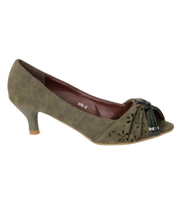olive green heel sandals
