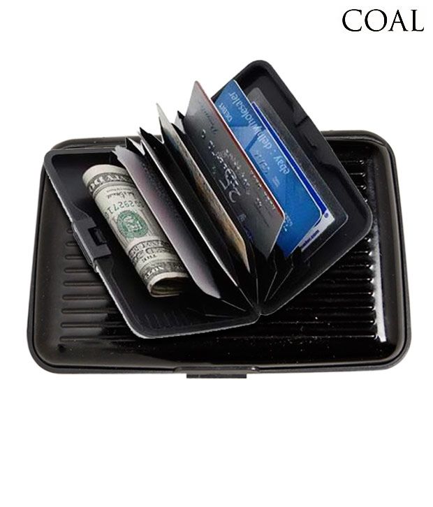 Coal Radiant Black Hard Case Aluminium Card Wallet Buy Online at Low