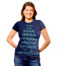 Teesort Navy Blue Everything I love Cotton Tee
