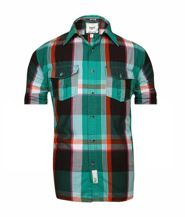 Basics 029 Green Checkered Shirt