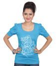 Aliep Smart Blue Printed Viscose T-Shirt