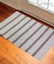 Dekor World Cream Striped Cotton Rug