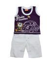 Little Kangaroos Purple T-Shirt & White Shorts For Kids