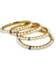 Kalai Dazzling Gold Plated Pearl Bangles DSNBG14-27