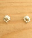 Designer Silver Pearl Studded Sterling Silver Earrings
