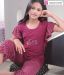 N Line Maroon Striped Nightwear For Kids