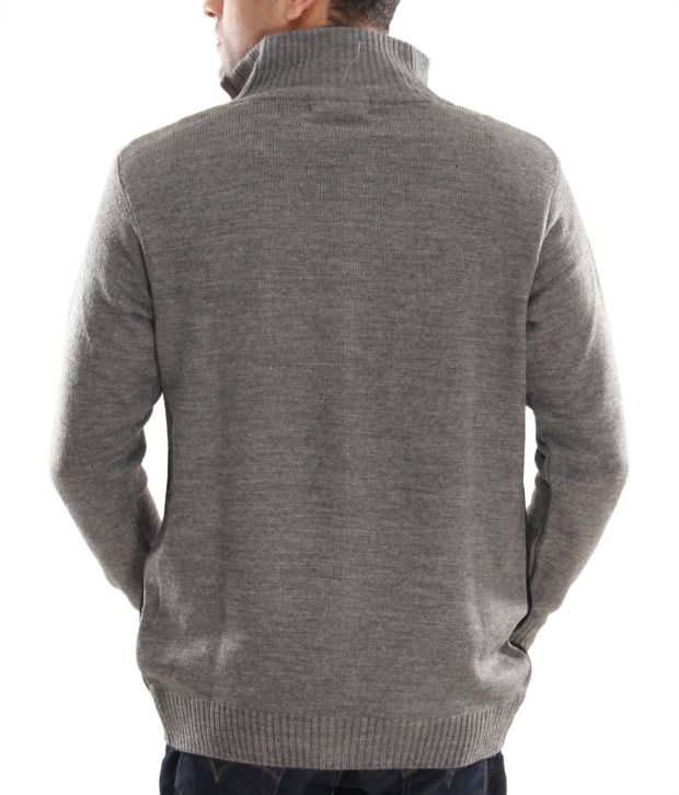 Fabtree Red & Grey Striped Men's Sweater