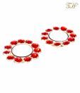 Treasure Hunt  Red Crystal T-lite Holders (Set Of 2)