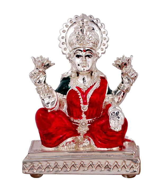 Shanti Holy Pair Of Lakshmi Ganesha Silver Coated Idols