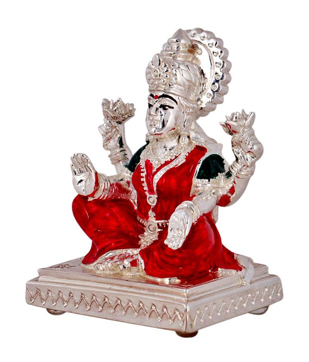 Shanti Holy Pair Of Lakshmi Ganesha Silver Coated Idols