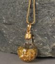 Ziveg Gold Flakes Filled Round Bottle Pendant
