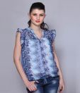 Mishka Blue Printed Top
