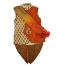 Raja Sahab Brown & Rust Dhoti Kurta For Kids