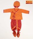 Exclusive from Jaipur Red & Orange Dhoti- Kurta Set For Kids