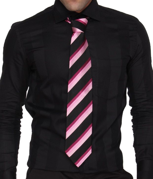 Marc Pink Diagonal Stripes Necktie