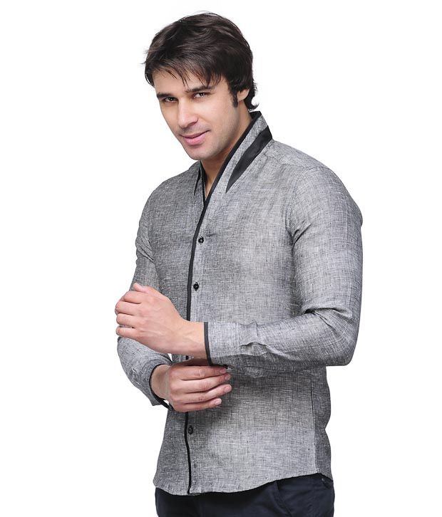 Invogue Dark Grey Shirt with Freebie Belt