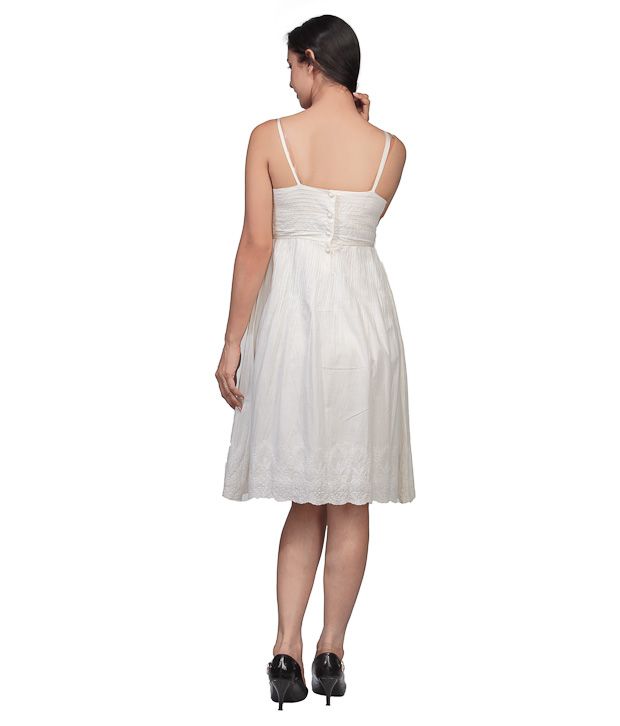 Lotus Punk White  Cotton Dress