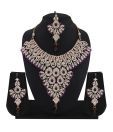 Variation Purple Radiance Patwa Necklace Set with Maangtika