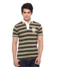 Riot Brown & Light Green Polo T-Shirt