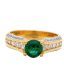 Clarity Gold Fascinating Synthetic Emerald & CZ Ring