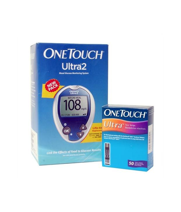 One Touch Ultra 2 Glucose Monitor with 50 Test Strips Combo Buy Online