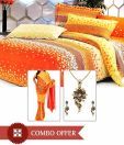 D&Y Stylish Bed Sheet With Free Saree & Necklace Set