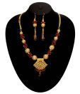 Vendee Red Beads Traditinal Design Pendant Set