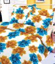 Sleepwell White Floral Double Bed Sheet