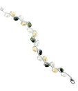 Jpearls Leaf Design Coloured Pearls Bracelet