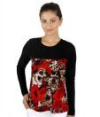 Martini Black-Red Printed Top