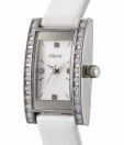 Oleva White Crystal Studded Bezel Watch