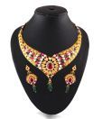 Utsavi Floral Pattern Traditional Design Necklace Set