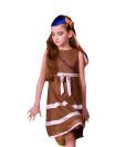 Herberto Brown Ribbon Dress For Kids