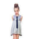Herberto Light Grey Sequin Dress For Kids