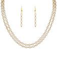 Nisa Pearls Oval White Pearl Necklace Set