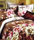 Enfin Homes Brown And Green Double Bed Sheet