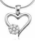 Sanskruti Platinum Finish Diamond Heart Pendant