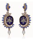 Pourni Blue & White Grace Beaded Earrings