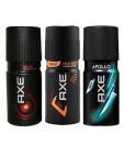 Axe (Apollo, Musk, Wild Spice) Men Deodorant-150 ml Each