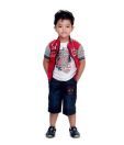 Jazzup Red & Blue Jamaican Suit For Kids