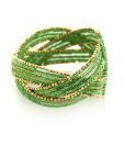Art Mannia Designer Green & Golden Beaded Cuff
