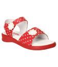 Bubblegummers Floral Red & White Sandals