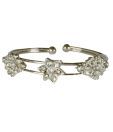 Kshitij Kada Style Silver Bracelet In Floral Design