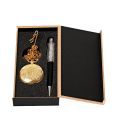 Coal Golden Pocket Watch & Crystal Black Pen Gift Set