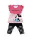 BBA Pink Printed Top & Black Capri Set For Kids