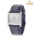 Horo Black Croc Leather Strap Watch