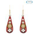 Vendee Decorative Maroon Earrings