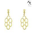 Ag Real Diamond Gold Plated Circular Earrings