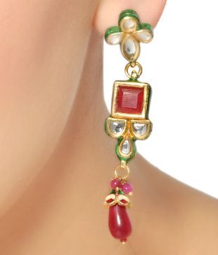 Kalakriti Alluring Red Ruby Necklace Set